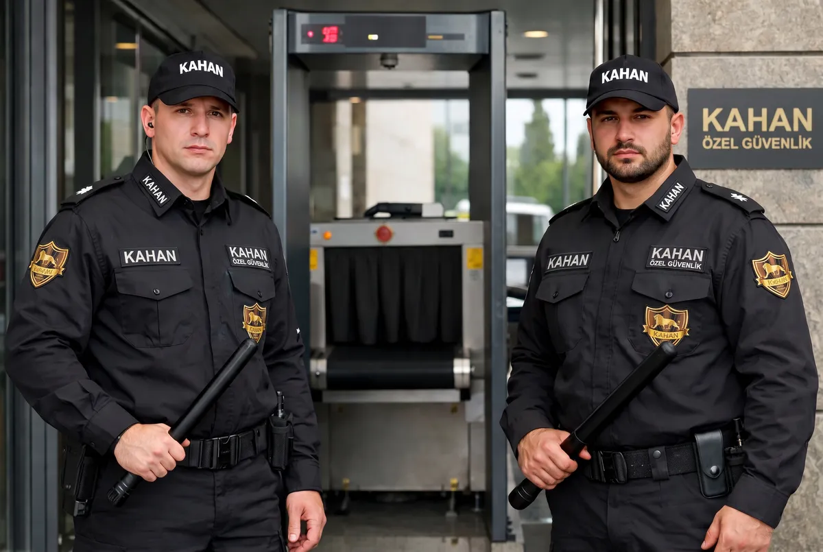 X-ray cihazı önünde Kahan güvenlik görevlileri