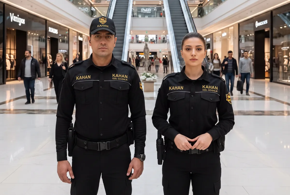 AVM içinde görev yapan Kahan güvenlik görevlileri